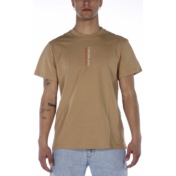 Abbigliamento Uomo T-shirt & Polo Calvin Klein Jeans Mirror Logo Tee Beige Beige