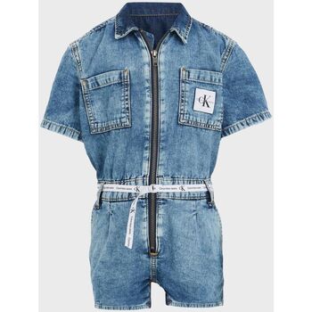 Abbigliamento Bambina Tuta jumpsuit / Salopette Calvin Klein Jeans IG0IG01957 TAPE PLAYSUITE-1AA LIGHT WEIGHT BLUE Blu