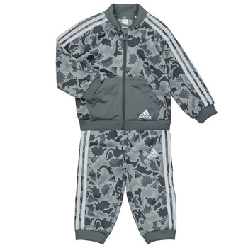 Abbigliamento Bambino Completo Adidas Sportswear AOP SHINY TS Grigio / Bianco