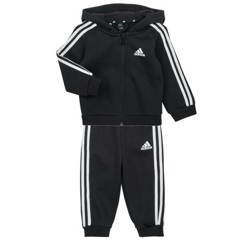 Abbigliamento Bambino Tuta Adidas Sportswear 3S FZ FL JOG Nero / Bianco