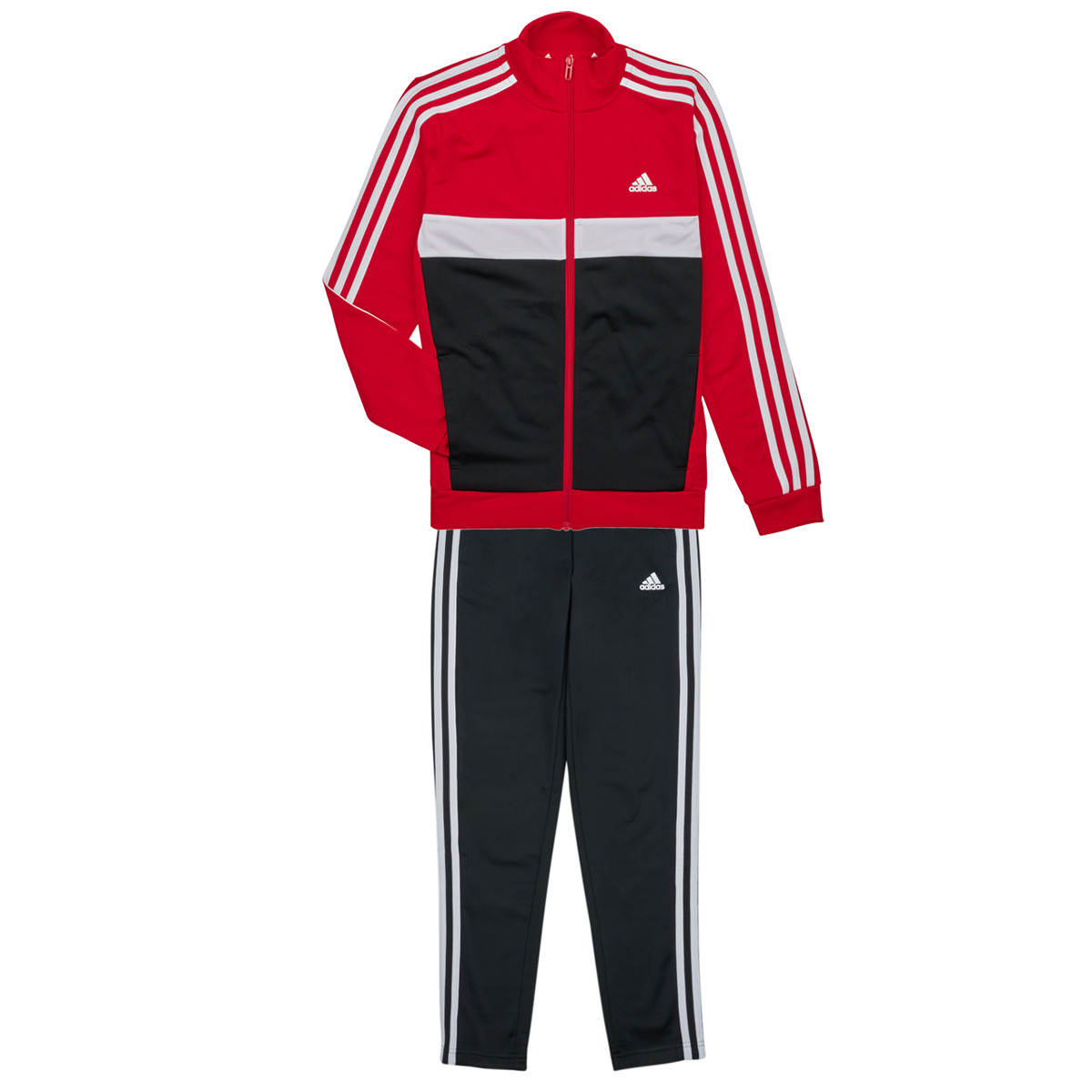 Abbigliamento Bambino Tuta Adidas Sportswear 3S TIBERIO TS Rosso / Bianco / Nero