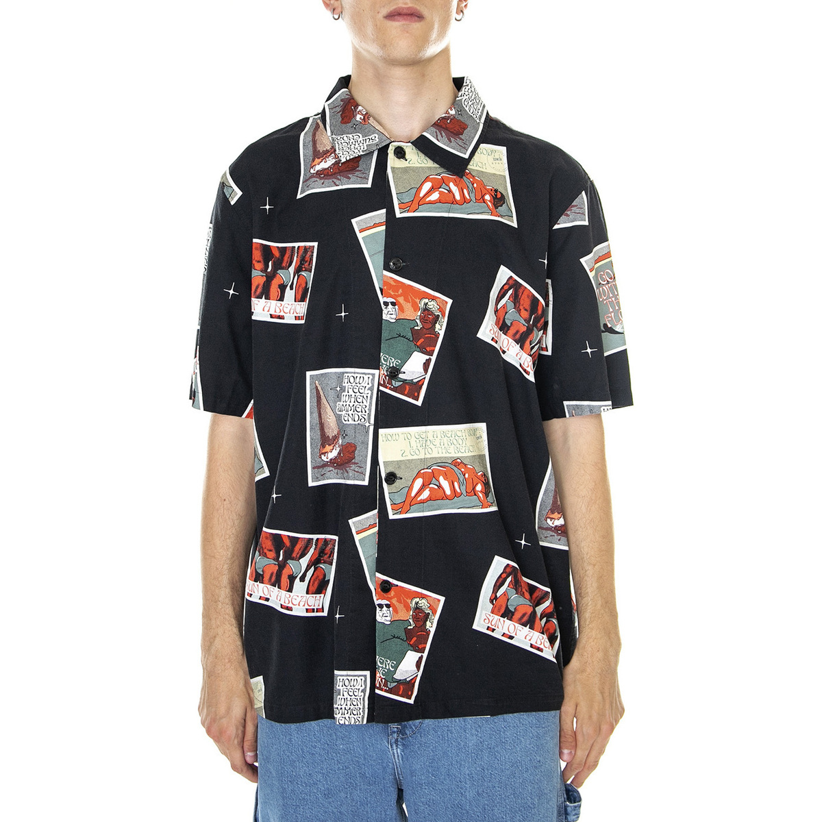 Abbigliamento Uomo Camicie maniche lunghe Edwin M' Holidays hirt  Multicolored Nero