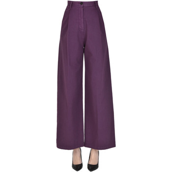 Abbigliamento Donna Chino Forte Forte Pantaloni in cotone con pinces PNP00002014AI Viola