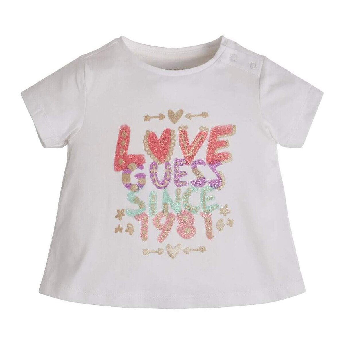 Abbigliamento Bambina T-shirt maniche corte Guess K3GI01K6YW3-G011 2000000301495 Bianco
