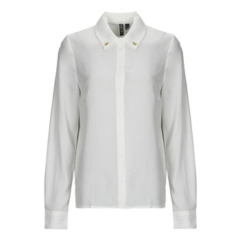 Abbigliamento Donna Camicie Pieces PCELINA EMB LS SHIRT KAC FC Bianco