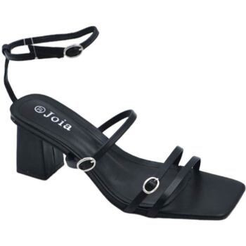 Scarpe Donna Sandali Malu Shoes Sandalo donna nero con fascette regolabile con fibbia tacco bas Nero