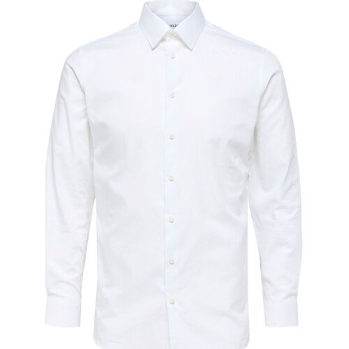 Abbigliamento Uomo Camicie maniche lunghe Selected 16080200 METHAN-BRIGHT WHITE Bianco
