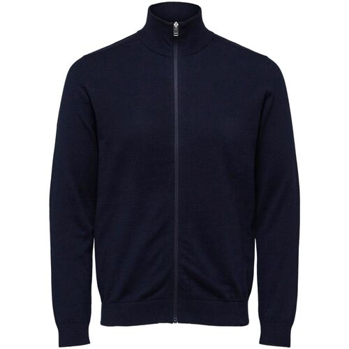 Abbigliamento Uomo Maglioni Selected 16074688 BERG FULL ZIP-MAVY Blu
