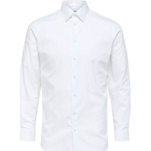 Abbigliamento Uomo Camicie maniche lunghe Selected 16080200 METHAN-BRIGHT WHITE Bianco