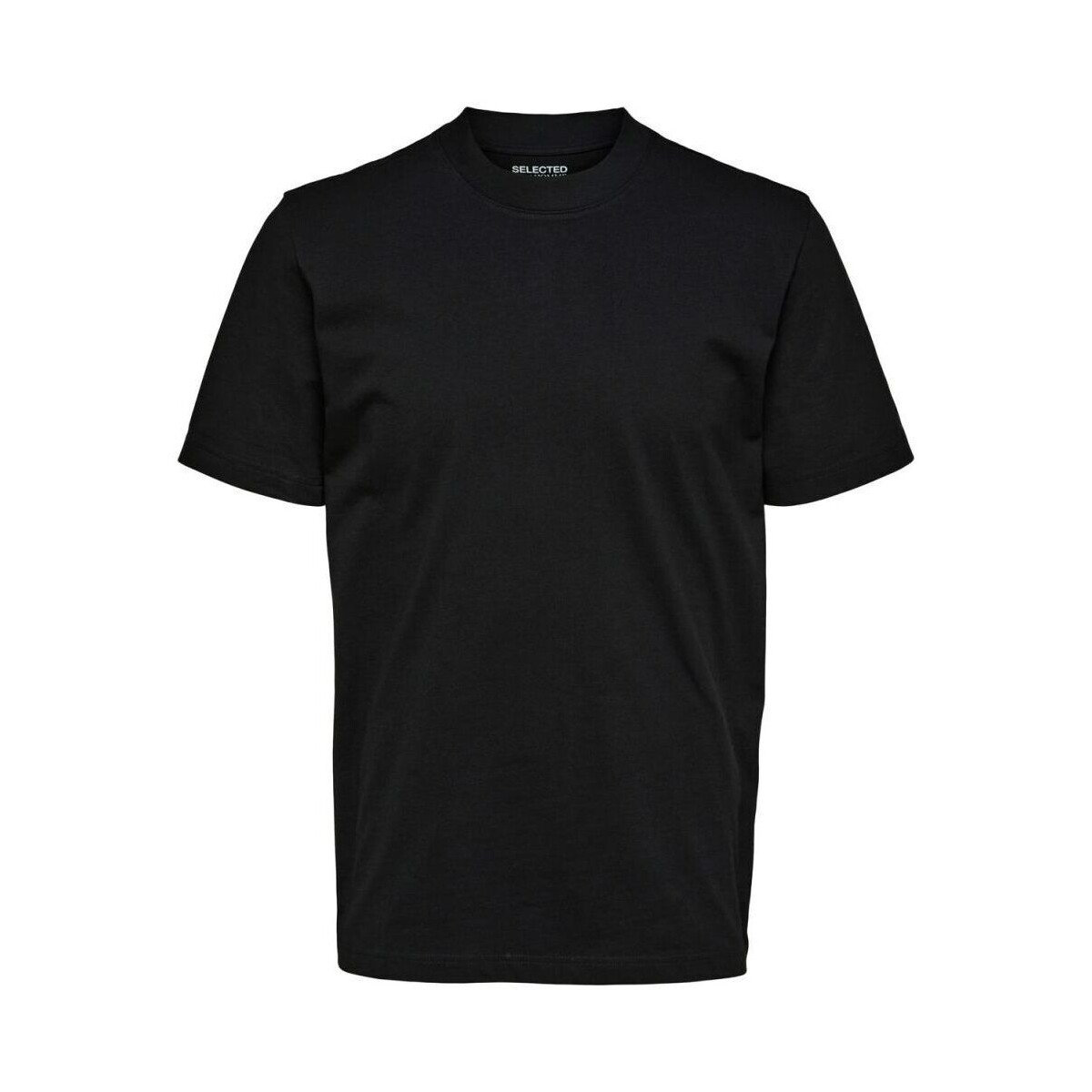 Abbigliamento Uomo T-shirt & Polo Selected 16077385 RELAXCOLMAN-BLACK Nero