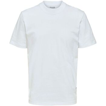 Abbigliamento Uomo T-shirt & Polo Selected 16077385 RELAXCOLMAN-BRIGHT WHITE Bianco