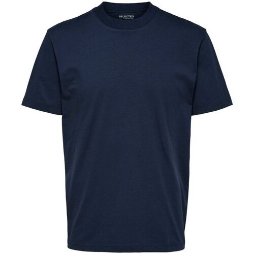 Abbigliamento Uomo T-shirt & Polo Selected 16077385 RELAXCOLMAN-NAVY BLAZER Blu