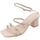 Scarpe Donna Sandali Malu Shoes Sandalo donna beige con fascette regolabile con fibbia tacco ba Beige