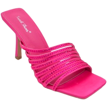 Scarpe Donna Sandali Malu Shoes Sandalo gioiello donna fucsia tacco sottile 8cm in raso fasce s Multicolore
