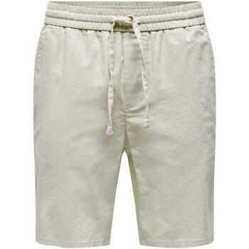 Abbigliamento Uomo Pantaloni Only & Sons  ONSLINUS 0007 COT LIN SHORTS NOOS Beige