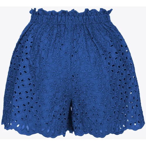 Abbigliamento Donna Pantaloni Pinko SOLARE SHORTS COTONE RICAMO SANGALLO Blu