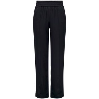 Abbigliamento Donna Pantaloni Only ONLLUCY- LAURA MW WIDE PINTUCK PANT NOOS Nero