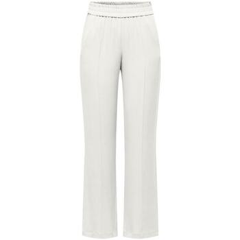 Abbigliamento Donna Pantaloni Only ONLLUCY- LAURA MW WIDE PINTUCK PANT NOOS Bianco