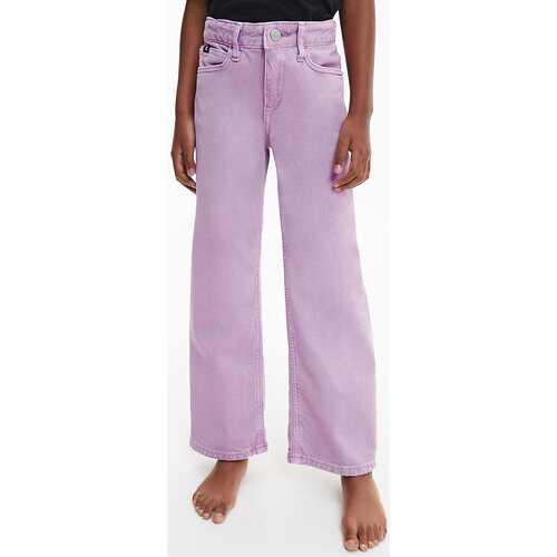 Abbigliamento Bambina Pantaloni Calvin Klein Jeans WIDE LEG HR IRIS ORCHID Viola