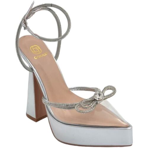 Scarpe Donna Décolleté Malu Shoes Scarpe decollete donna gioiello trasparente argento  plateau 3 Multicolore
