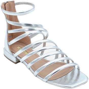 Scarpe Donna Sandali Malu Shoes Sandalo basso argento alla schiava con fascette sottili chiusur Multicolore