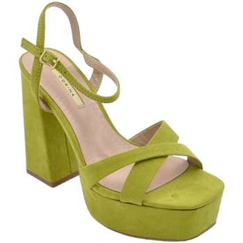 Scarpe Donna Sandali Malu Shoes Scarpe sandalo donna camoscio verde platform punta quadrata tac Verde