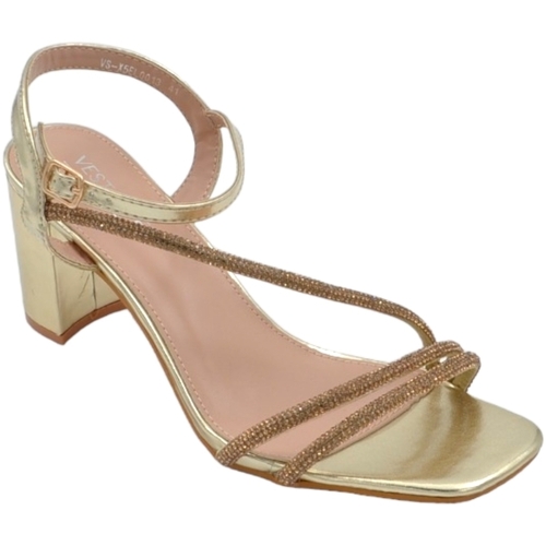 Scarpe Donna Sandali Malu Shoes Scarpe sandalo donna oro pelle lucida con fasce a incrocio con Oro