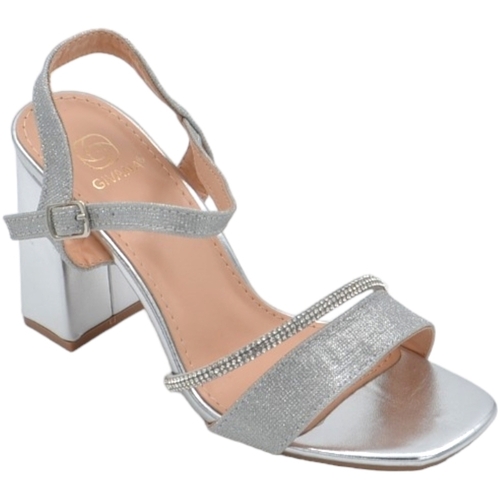 Scarpe Donna Sandali Malu Shoes Scarpe sandalo donna argento pelle con fasce a incrocio satinat Multicolore