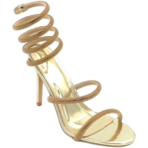 Scarpe Donna Sandali Malu Shoes Sandali donna gioiello oro tacco sottile 12 cm serpente rigido Oro