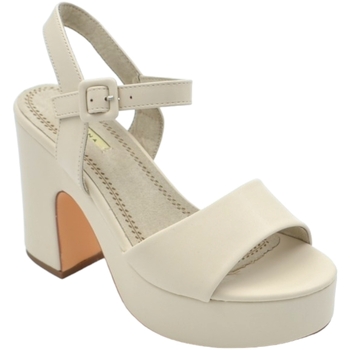 Scarpe Donna Sandali Malu Shoes Scarpe sandalo donna pelle beige platform punta rotonda tacco l Beige