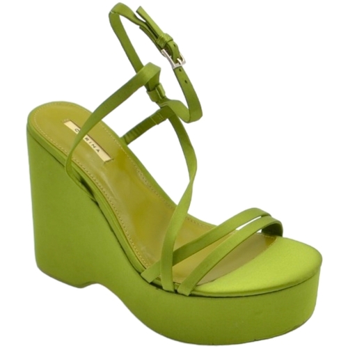 Scarpe Donna Tronchetti Malu Shoes Zeppa donna verde in pelle chiusura alla caviglia fondo tono su Verde