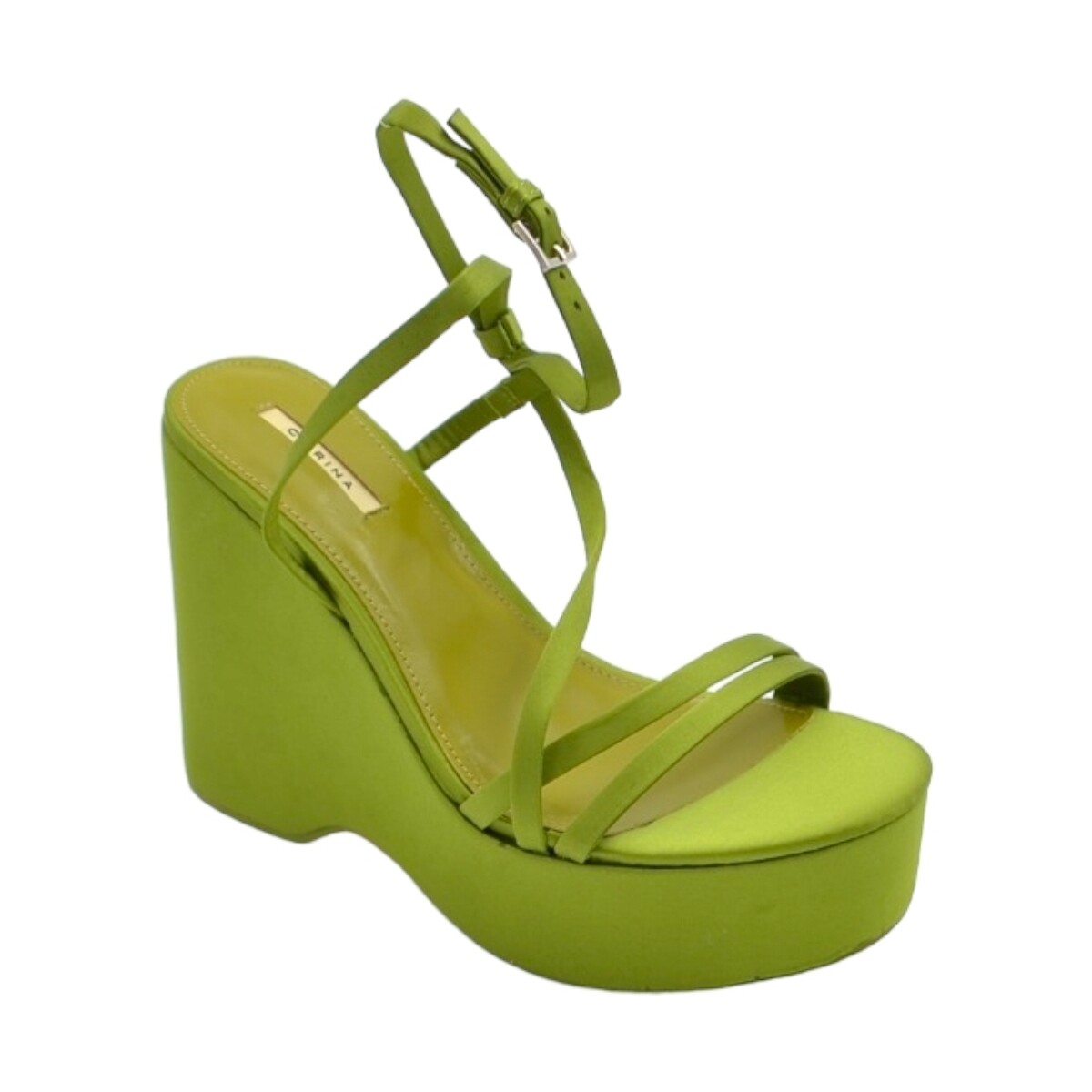 Scarpe Donna Tronchetti Malu Shoes Zeppa donna verde in pelle chiusura alla caviglia fondo tono su Verde