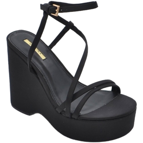 Scarpe Donna Tronchetti Malu Shoes Zeppa donna nero in pelle chiusura alla caviglia fondo tono su Nero