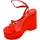 Scarpe Donna Tronchetti Malu Shoes Zeppa donna rosso in pelle chiusura alla caviglia fondo tono su Rosso