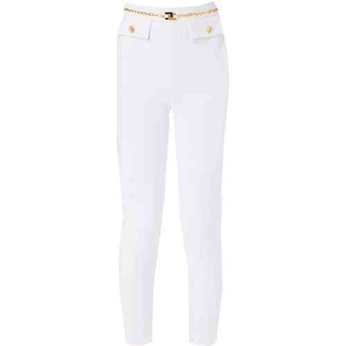 Abbigliamento Donna Pantaloni Elisabetta Franchi pa06032e2-360 Bianco