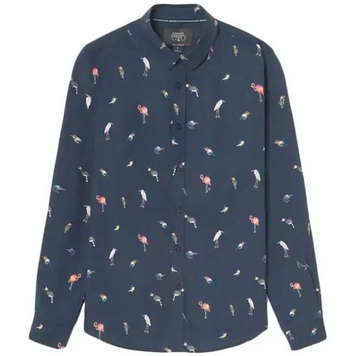 Abbigliamento Uomo T-shirts a maniche lunghe Le Temps des Cerises Birdy a motif oiseaux Blu