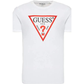 Abbigliamento Uomo T-shirt maniche corte Guess BSC CLSC Tri Logo Bianco