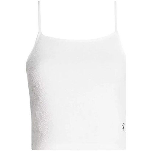 Abbigliamento Donna Top / T-shirt senza maniche Calvin Klein Jeans Crop Top Bianco