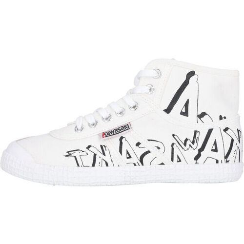 Scarpe Sneakers Kawasaki Graffiti Canvas Boot K202415-ES 1002 White Bianco