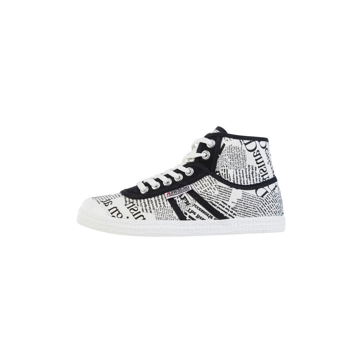 Scarpe Sneakers Kawasaki News Paper Canvas Boot K202413-ES 1002 White Bianco