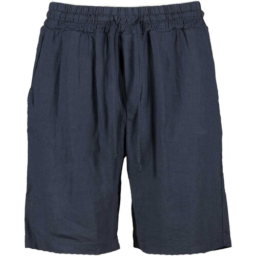 Abbigliamento Shorts / Bermuda V2brand Pantalone Sartoriale Corto Lino Blu
