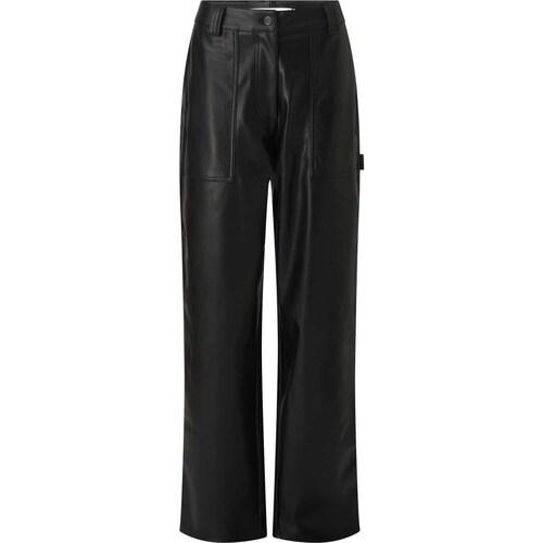 Abbigliamento Donna Pantaloni Ck Jeans Faux Leather High Ri Nero