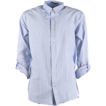 Abbigliamento Uomo Camicie maniche lunghe Scotch & Soda Regular-Fit Poplin Shirt With Sleeve Roll-Up Marine