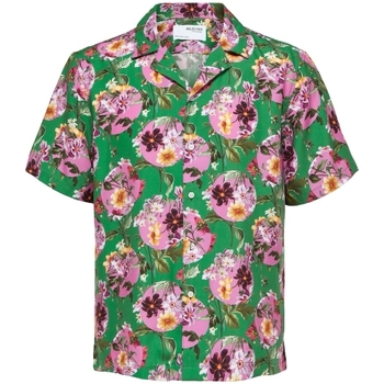 Abbigliamento Uomo Camicie maniche lunghe Selected Relax Liam Shirt - Jolly Green Multicolore