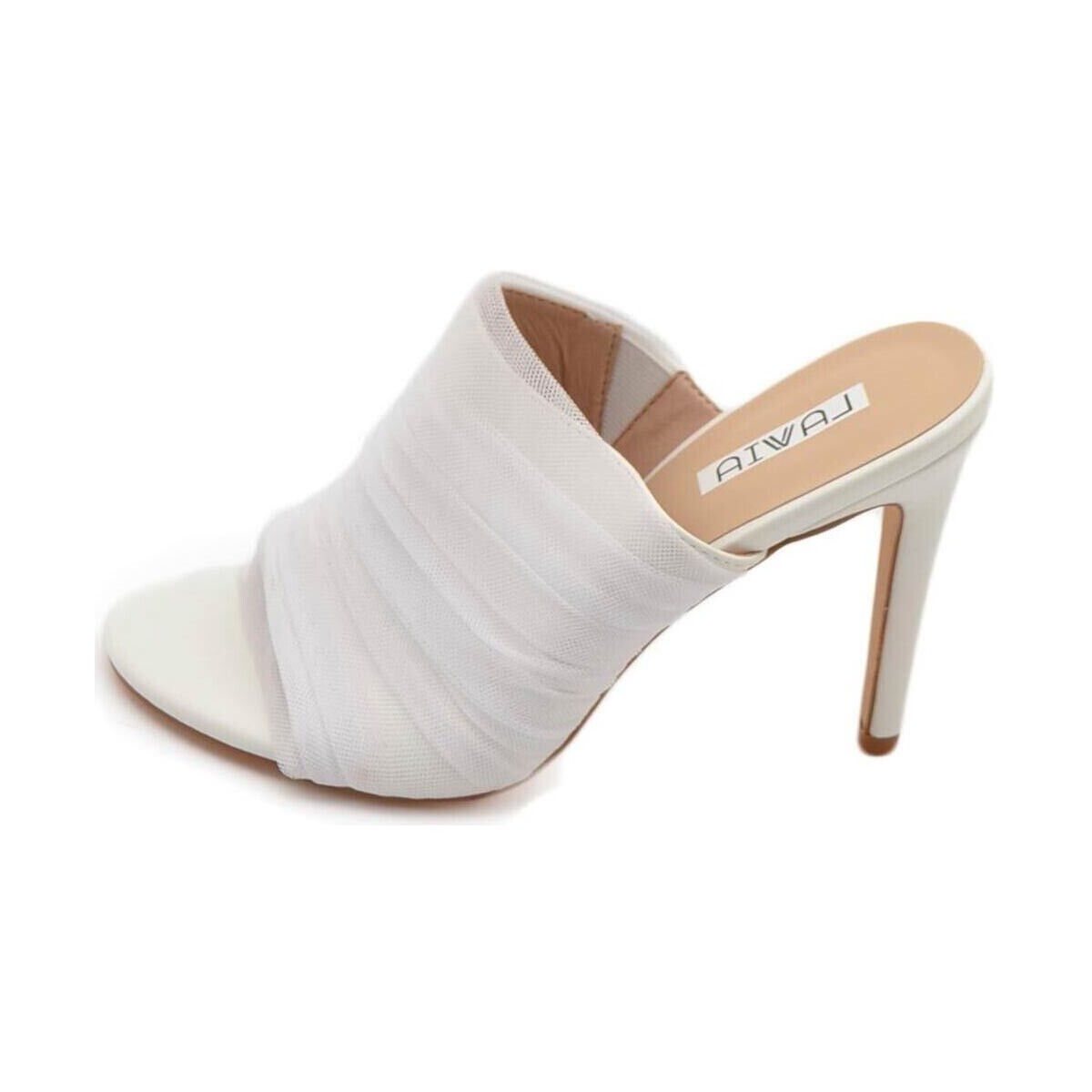 Scarpe Donna Sandali Malu Shoes Sandali donna mules pantofole in tessuto plissettato bianco tul Bianco