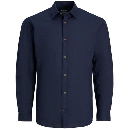 Abbigliamento Uomo Camicie maniche lunghe Jack & Jones 12220134 SUMMER-NAVY Blu