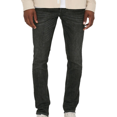 Abbigliamento Uomo Jeans slim Only & Sons  22023145 Nero