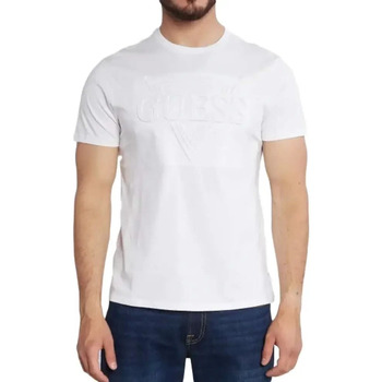 Abbigliamento Uomo T-shirt maniche corte Guess embossed Bianco