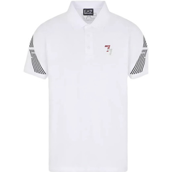 Abbigliamento Uomo T-shirt & Polo Ea7 Emporio Armani Polo EA7 3RPF51 PJ3BZ 7 Lines Uomo Bianco
