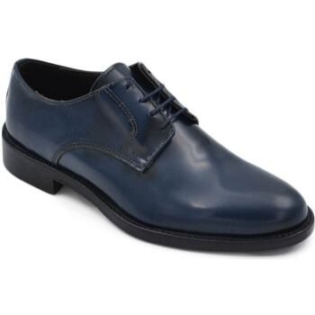 Image of Classiche basse Malu Shoes Scarpe Scarpe uomo francesina inglese vera pelle lucida blu made in it